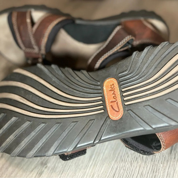 CLARKS sandals men’s size 10 open toe strappy flats - Picture 6 of 6